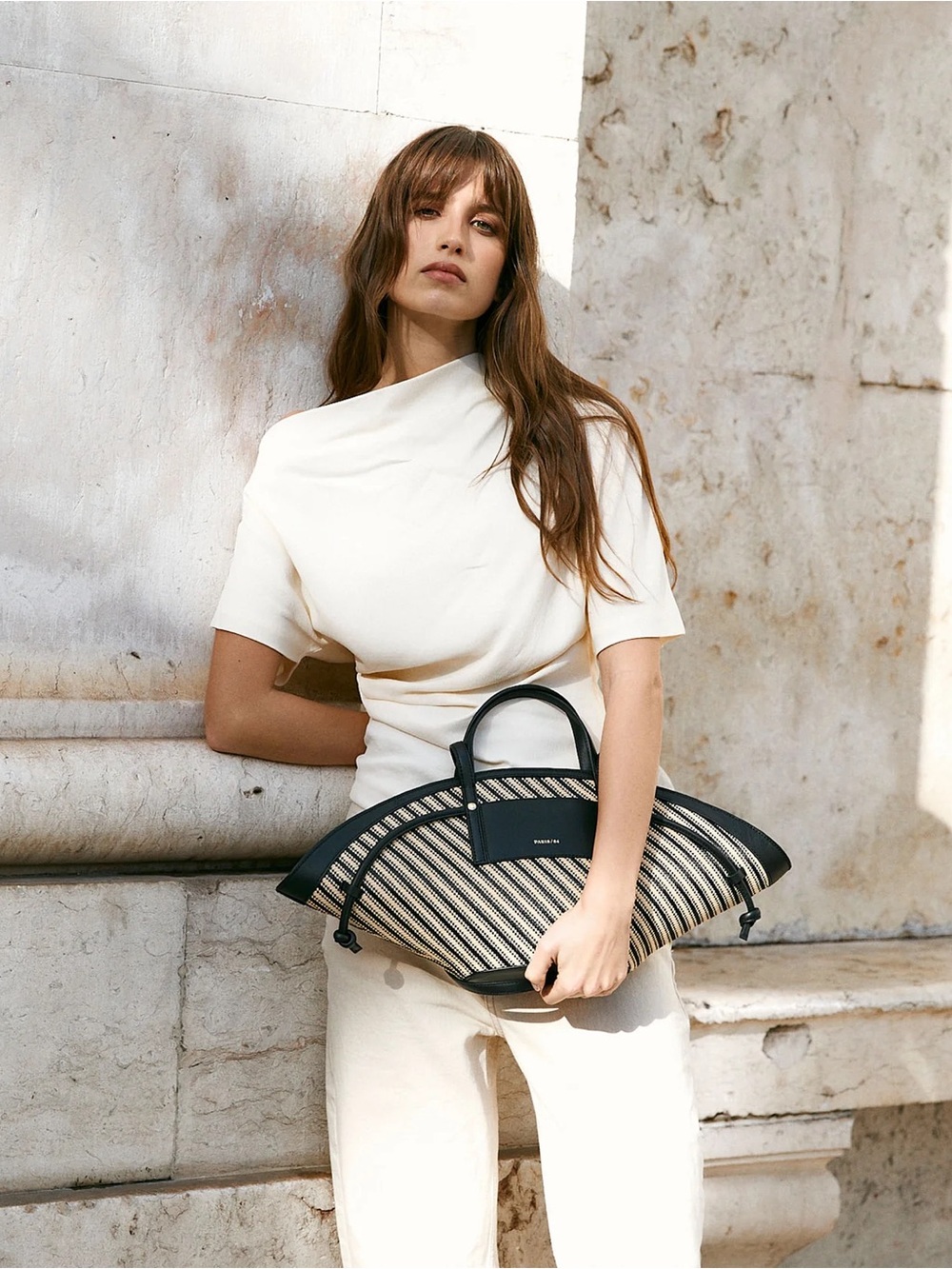Black & Natural Woven Crescent Tote - Picture 10 of 10